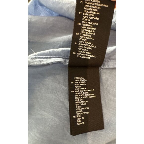 Paris Atelier &Other Stories Dress 100% cotton Blue Sleeveless BOHO size 4 fairy - Picture 15 of 15